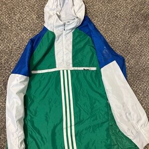 adidas Green and Blue Windbreaker